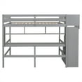 thumbnail image 7 of Full Size Loft Bed with Built-in Desk and Bookshelves, Wooden Bed Frame with Storage Staircase and Full-length Guardrail for Kids Teens Adults Bedroom, No Box Spring Needed, Gray, 7 of 7
