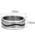 thumbnail image 4 of Anillo Color Plata Para Hombres de Acero Inoxidable Linea Montana Negra, 4 of 4