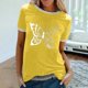 thumbnail image 2 of Camiseta holgada cómoda debajo de la cintura con cuello redondo y estampado elegante para mujer, blusa de manga corta, Tops informales OAVQHLG3B Store lin121212, 2 of 5