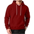 thumbnail image 3 of Hoodies for Men Solid Color Pullover Hooded Sweatshirt Pockets Long Sleeve Sweatshirt Oversize Loose Tops, 3 of 7