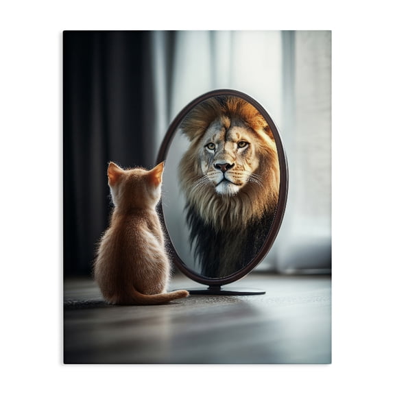 Stupell Industries Kitten Becomes Lion Illusion Canvas Wall Art, design by Scott Stulberg