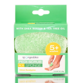 Spongeables Pedi-Scrub Foot Buffer, Foot Exfoliating Sponge with Heel Buffer  and Pedicure Oil, 5+ Washes, Citron Eucalyptus Scent, Pack of 6, Green -  Yahoo Shopping