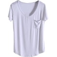 thumbnail image 2 of Camiseta de manga corta con cuello en V suelta para mujer grande Verano, 2 of 5
