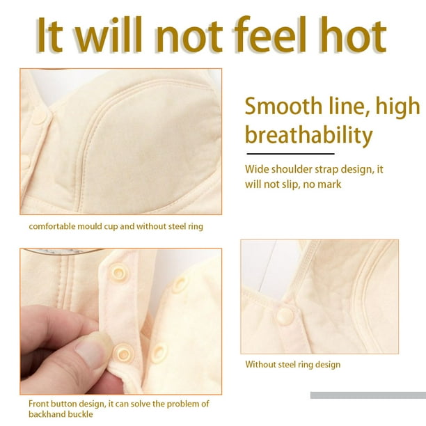 Front Clasp Strap Bralette Breathable Cotton Bra Moisture-wicking