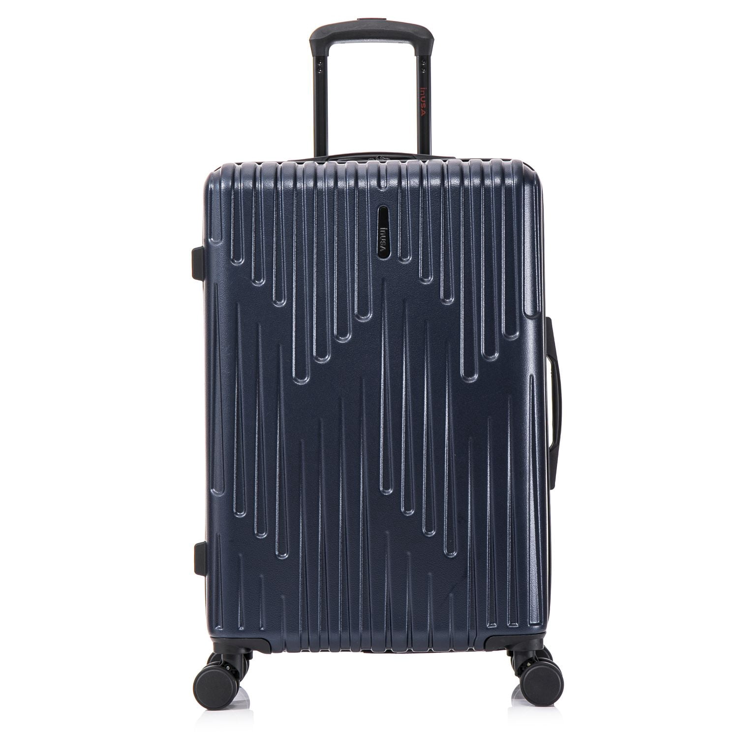 InUSA DRIP 24" Hardside Lightweight Checked Luggage with Spinner Wheels, Handle and Trolley, Navy Blue