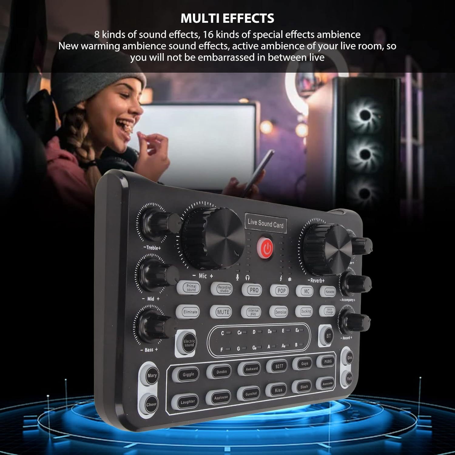 All-in-One Audio Interface & Podcast Equipment with DJ Mixer Effects, Noise Reduction, Plug & Play