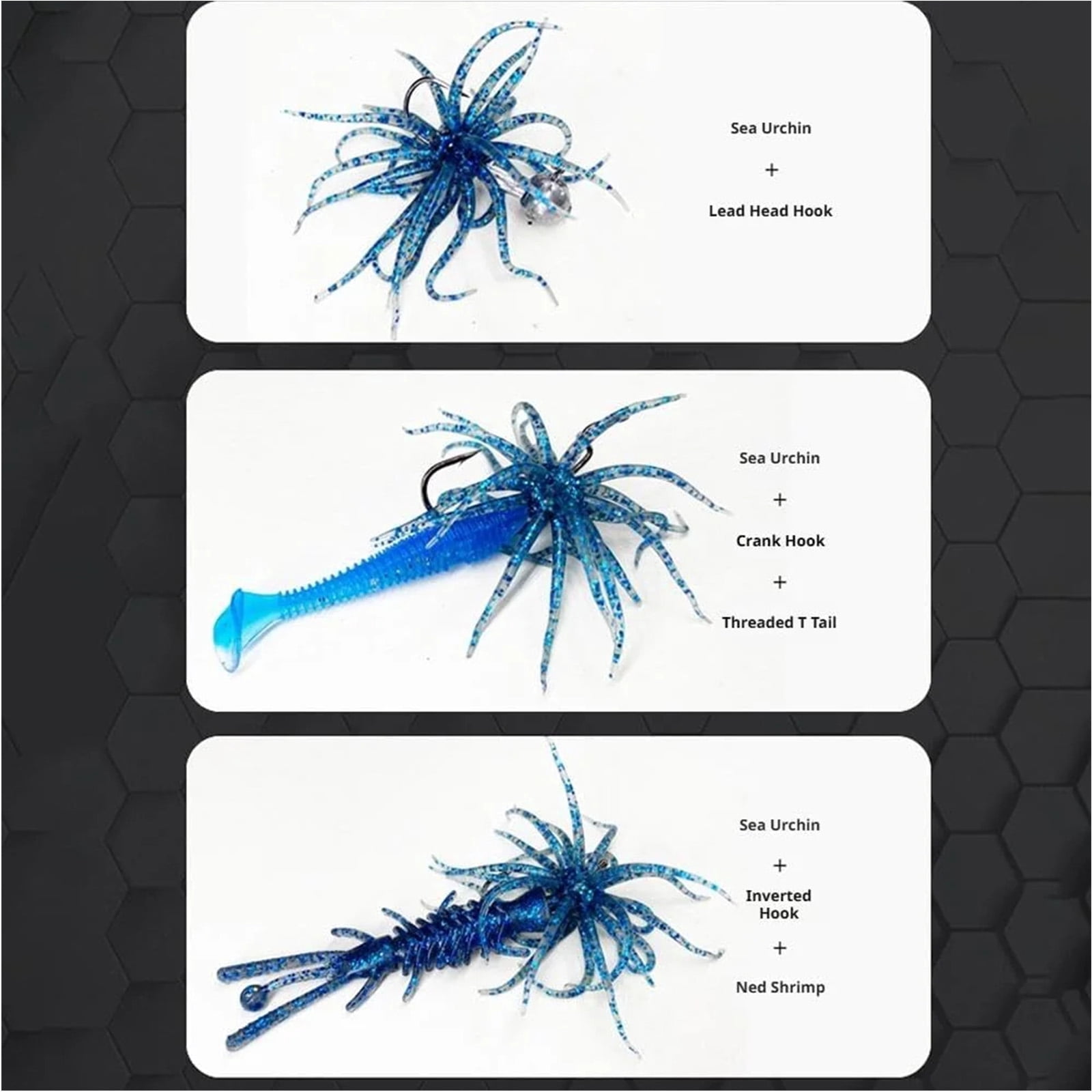 Sea Urchin Bait,Bass Fishing Bait,Soft Artificial Simulation Sea Urchin Wormss Lures for Bass,Black Pits, Mandarin Fish, Snakehead, Catfish,Versatile Angling for Shore River Lake