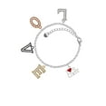 thumbnail image 2 of Delight Jewelry Silvertone I love to Cheer with Red Heart Multi-Colored Crystal Love Charm Bracelet, 2 of 5
