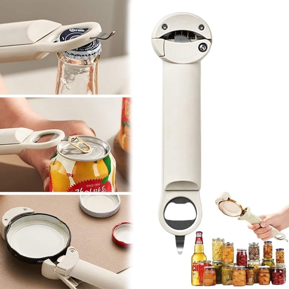 Adjustable Bottle & Jar Opener - Retractable Multifunction Tool for Twist-Off Caps, Can Lids, and Jars, Easy-Grip Design
