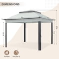 thumbnail image 3 of COOS BAY 11x11 Replacement Gazebo Top with Air Vent Sunshade Polyester Top Cover Only, Gray, 3 of 6