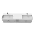 thumbnail image 2 of Castello USA Amazon 84" Gray Wood Floating Vanity with White Top and Chrome Trim, 2 of 10