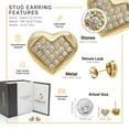 thumbnail image 2 of BEBERLINI Women Stud Earrings Cubic Zirconia 14K Gold Filled Brass Fashion Jewelry Heart, 2 of 8