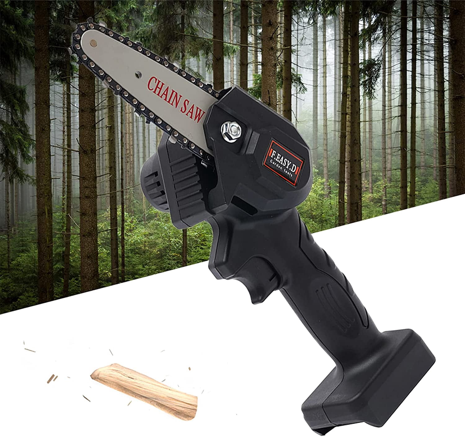Mon Portable 4” 24V Battery Powered Chainsaw, Adjustable Speed, Lightweight
