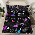 thumbnail image 2 of Homewish Cute Animal Dino Full Size Sheets 4-Piece for Kids Teens,Starry Sky Breathable Bed Sheets,Gradient Galaxy Lightweight Sheet Sets,Luxury Bedroom Decor, 2 of 7