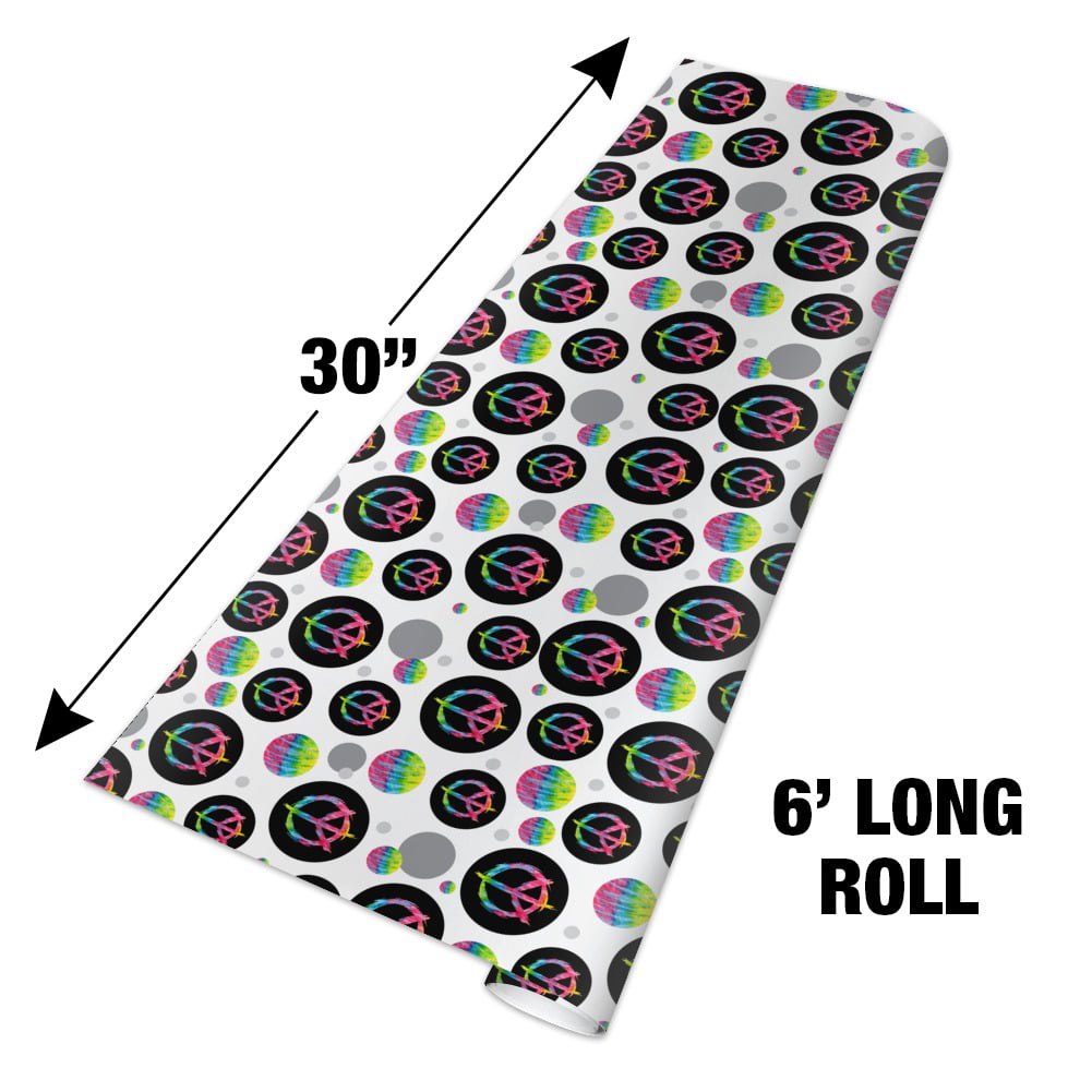 Tie Dye Peace Sign Premium Kraft Gift Wrap Wrapping Paper Roll 