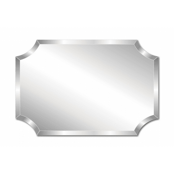 Pro Safe Glass Frameless 20" x 38" Rectangle Scallop Mirror