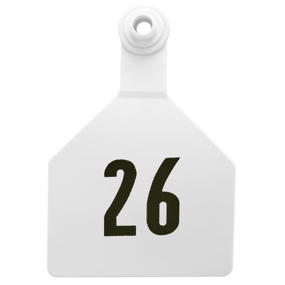 Stockman 2-Piece Numbered Cow Tags, White Number: 1-25