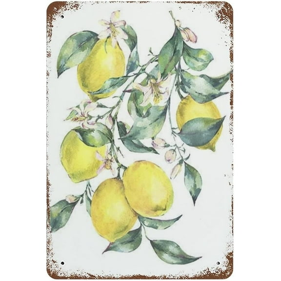 5.5x8 Inch Lemons Sign,Lemons Kitchen Wall Art,Lemon Home Decor Inspirational Wall Art Decor Gifts For Farmhouse Cafe Bar Pub Coffee Kitchen Bathroom Garden Yard Funny Wall Art Decor
