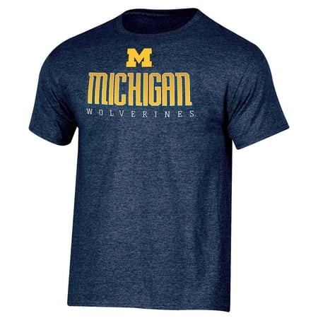 Men's Russell Navy Michigan Wolverines Basic Logo Crew Neck (Best Clones In Michigan)