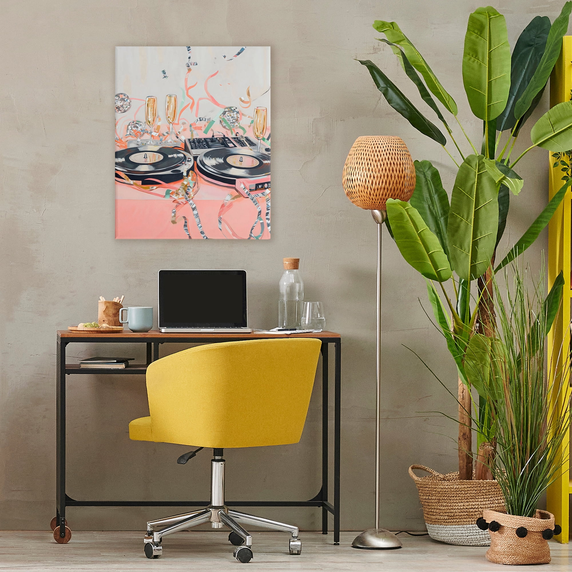 Stupell Industries Retro Turntable & Champagne Party Canvas Wall Art, design by The Prints Vibe