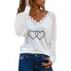 thumbnail image 2 of Camiseta de manga larga con cuello en V para mujer a la moda, blusa holgada con estampado de otoño Fridja hkj4472, 2 of 5
