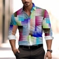 thumbnail image 1 of Camiseta suave y cómoda con estampado gráfico de piel de serpiente en HD, traje de solapa con botones, camiseta colorida retro popular de moda para hombres, 1 of 6