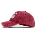 thumbnail image 4 of GBSYEWXS Baseball Cap For Women Washed Distressed Cartoon Print Wine Hat All-Season, 4 of 6