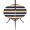 Navy Orange, variant on Round Outdoor Tablecloth with Umbrella Hole and Zipper, Haze Blue Stripe Tablecloth with Elastic Waterproof, Farmhouse Blue Gray Striped Patio Table Covers for 55" - 60" Picnic Pool Tables