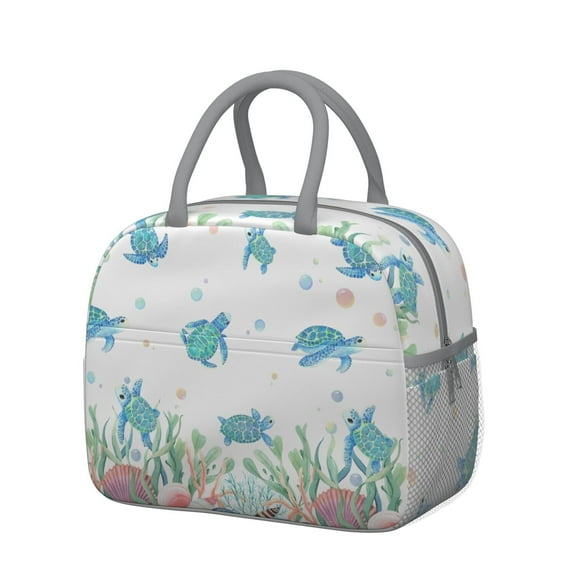 Lunch Bag Lunch Box for Women Reusable Insulated Lunch Bags,Water-Resistant Sea Turtle Cooler Lunch Tote Bag, Large Capacity for Work Travel Picnic