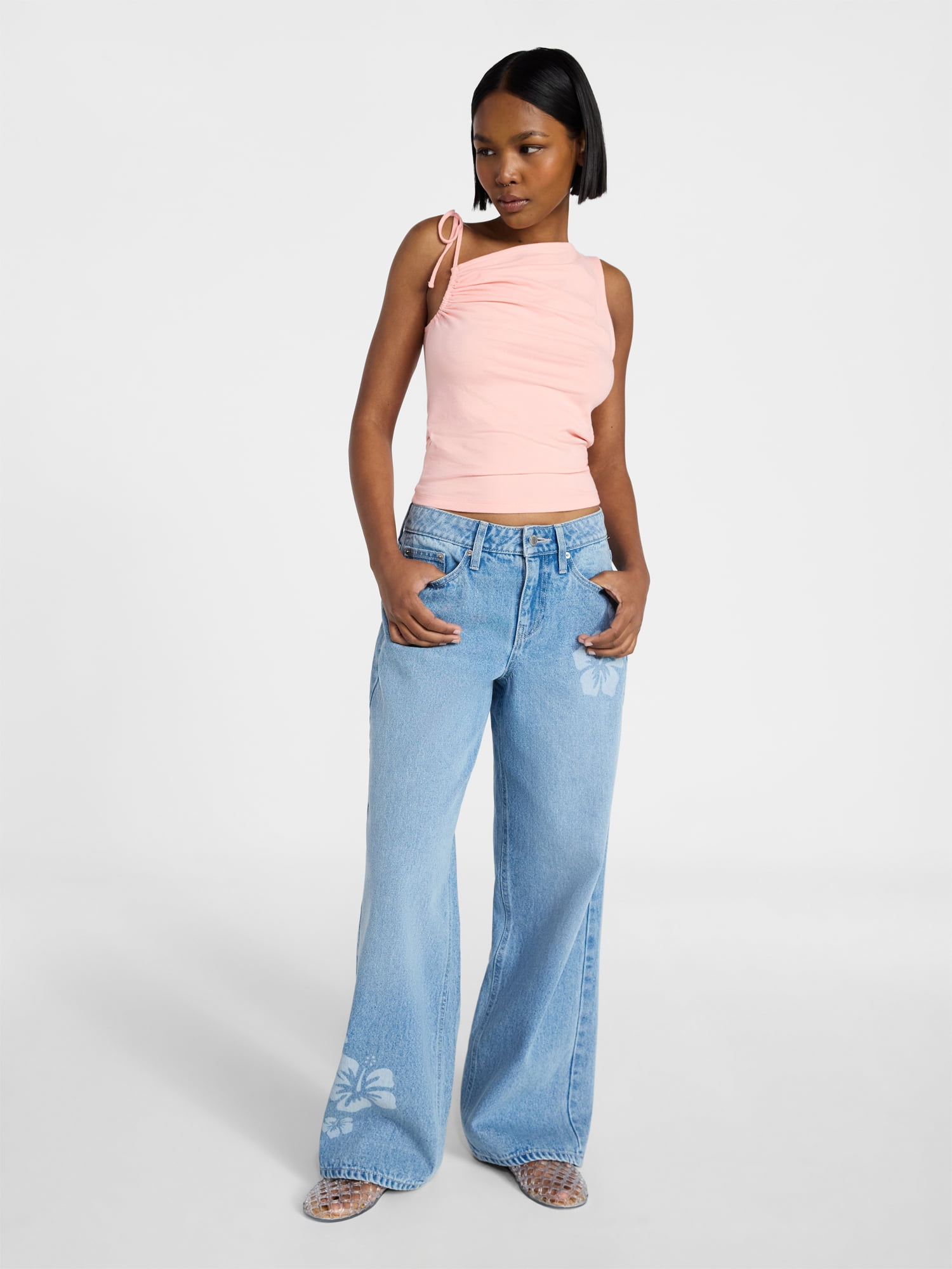 No Boundaries Low Rise Baggy Wide Leg Jeans, Women's 00-20
