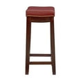 thumbnail image 4 of Hawthorne Collections 26" Contemporary Wood/Faux Leather Counter Stool in Red, 4 of 8