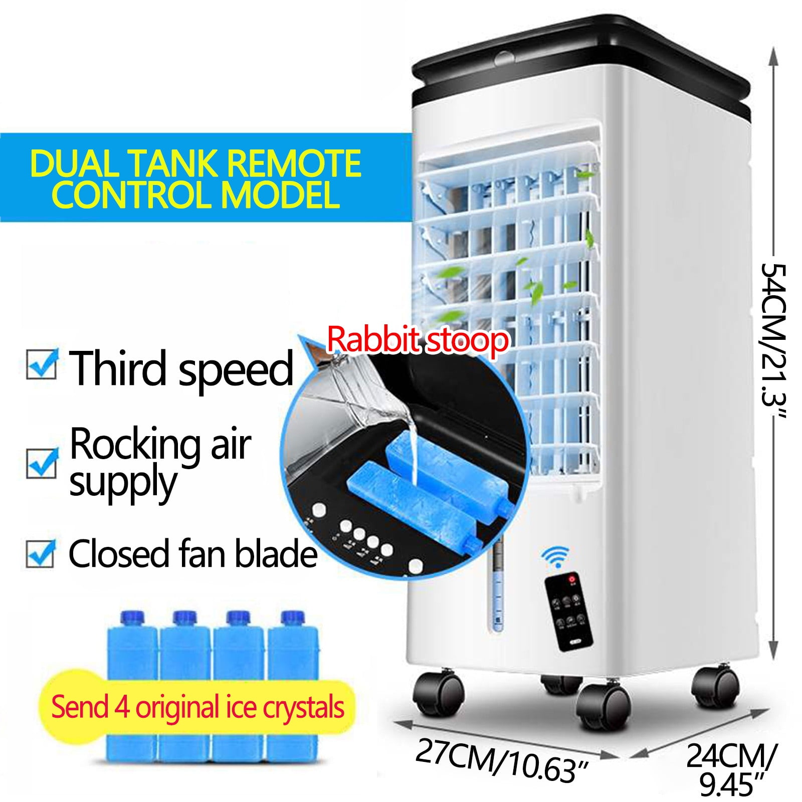 PHIGZNT Swamp Cooler, 3288CFM Evaporative Air Cooler with 10.6-Gal Water Tank, Evaporative Cooler with Water Level Alarm, 3 Speeds, 12H Timer, Air Cooler for Indoor Outdoor Patio Use(42IN)
