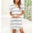 thumbnail image 3 of Richie House Women's Nightgown Cotton Soft Sleepshirts V Neck Short Sleeve Loose RHW2890-A-XS, 3 of 4