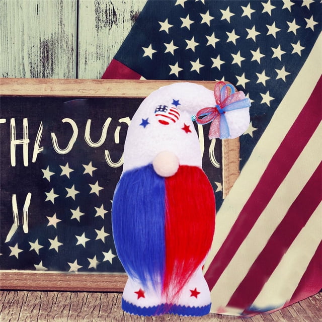 Muñeco de Gnomo de La Independencia, Gnomo Patriótico, Decoraciones de Gnomos para El 4 de Julio, Decoraciones para Fiestas Del Día de La Independencia