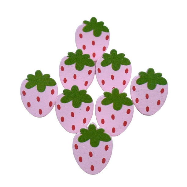 Qarigey 50 piezas de botones de fresa, adornos de cierre de costura, novedad, botón DIY para niños para costura, álbum de recortes, rosa Accesorios de disfraces Rosado Qarigey AP010953-02