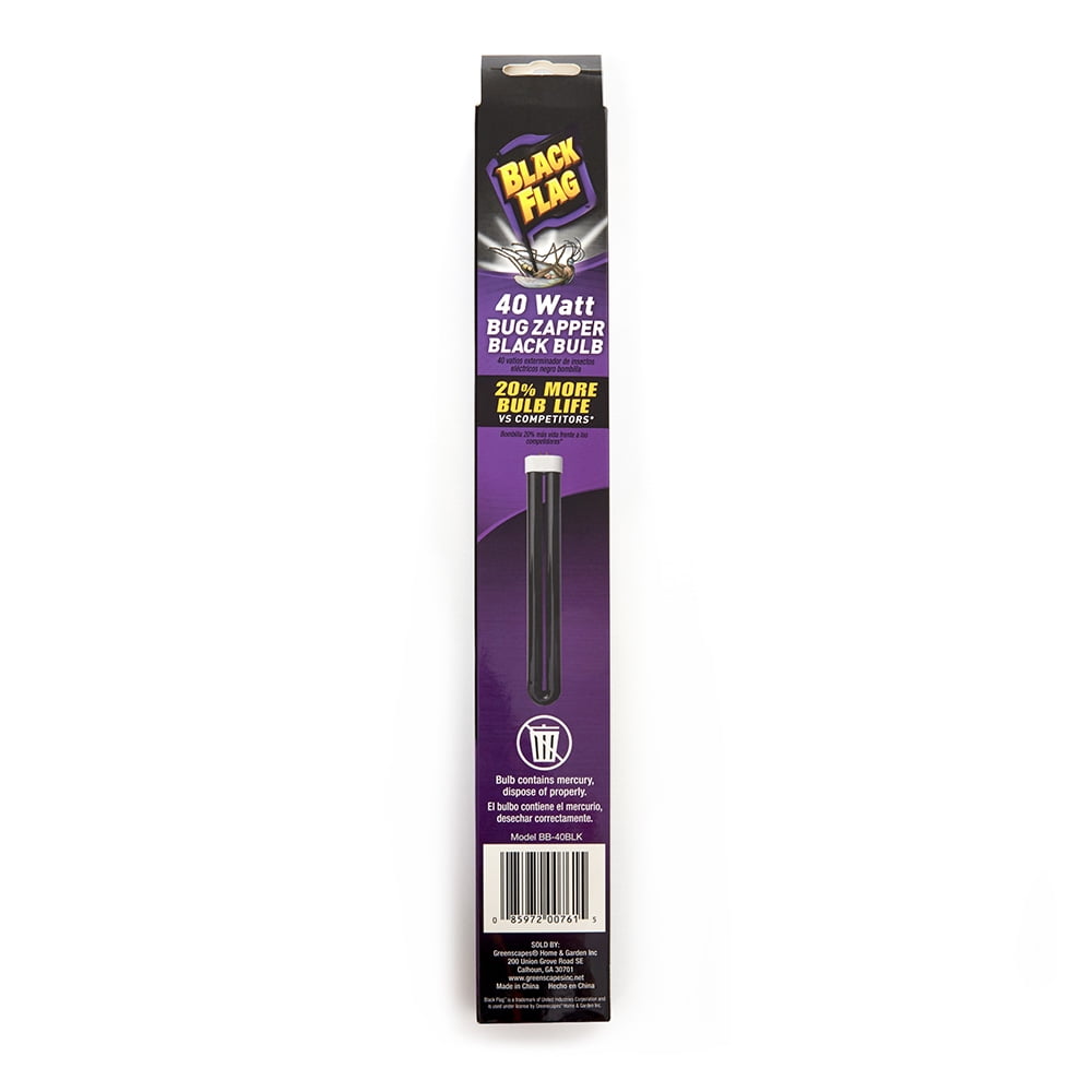 Black Flag 40W Black Light Bug Zapper Replacement Bulb BB-40BLK Pack of 6 Black Flag 40W Black Light Bug Zapper Replacement Bulb BB-40BLK Pack of 6