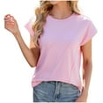 thumbnail image 2 of Aloohaidyvio Womens Short Sleeve Tops Summer T Shirts Round Neck Causal Fashion Basic Tee, 2 of 7