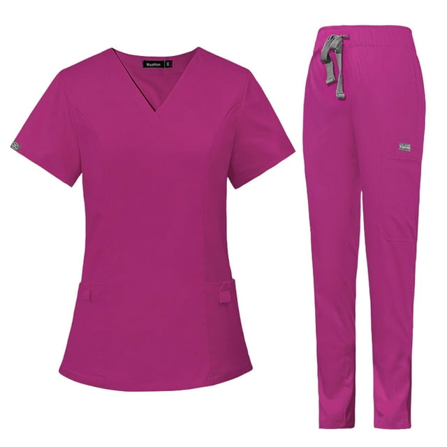 Uniforme de enfermería Doctor transpirable Cómodo Mujeres Scrub Set Top Jogger Pants S