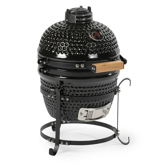 Ash & Ember 10" Kamado Grill Kit, 90 Sq In Cooking Space, Portable Grill