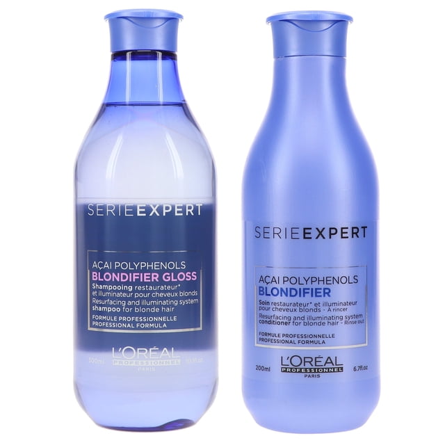 L'Oreal Paquete Combinado de Champú y Acondicionador Serie Expert Blonifier Brillo de 10,1 oz y Serie Expert Blonifier de 8,45 oz