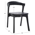 thumbnail image 3 of SAFAVIEH Couture Brylie Modern Leather Solid Dining Bistro Chair, Black (Set of 2), 3 of 14