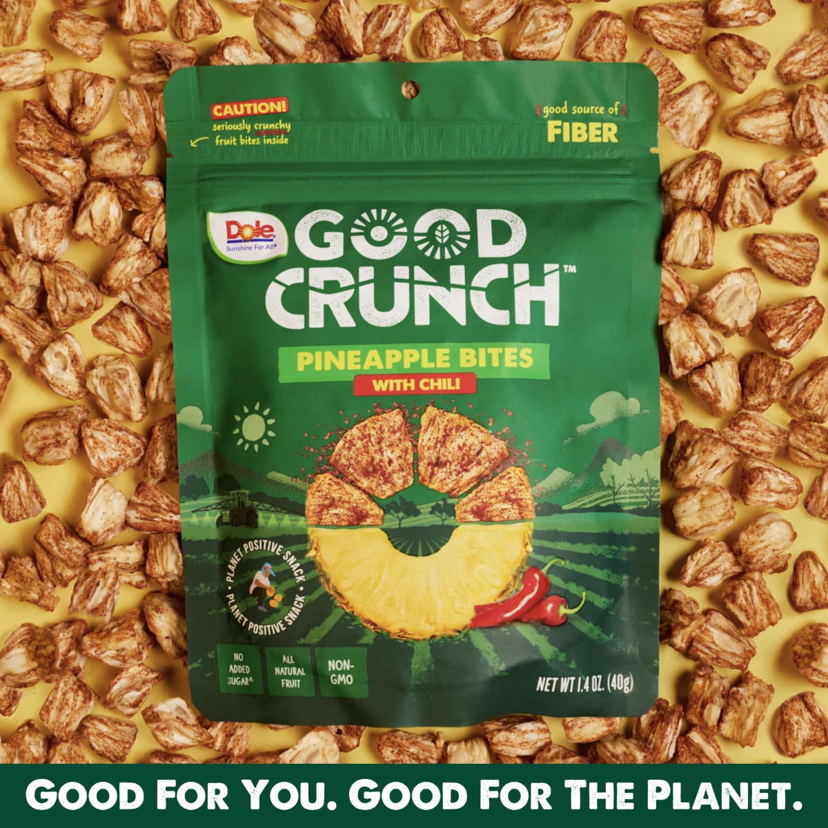 Dole Good Crunch Chili Pineapple Bites, Made with All Natural Fruit, 1.4 oz, 6 Pack