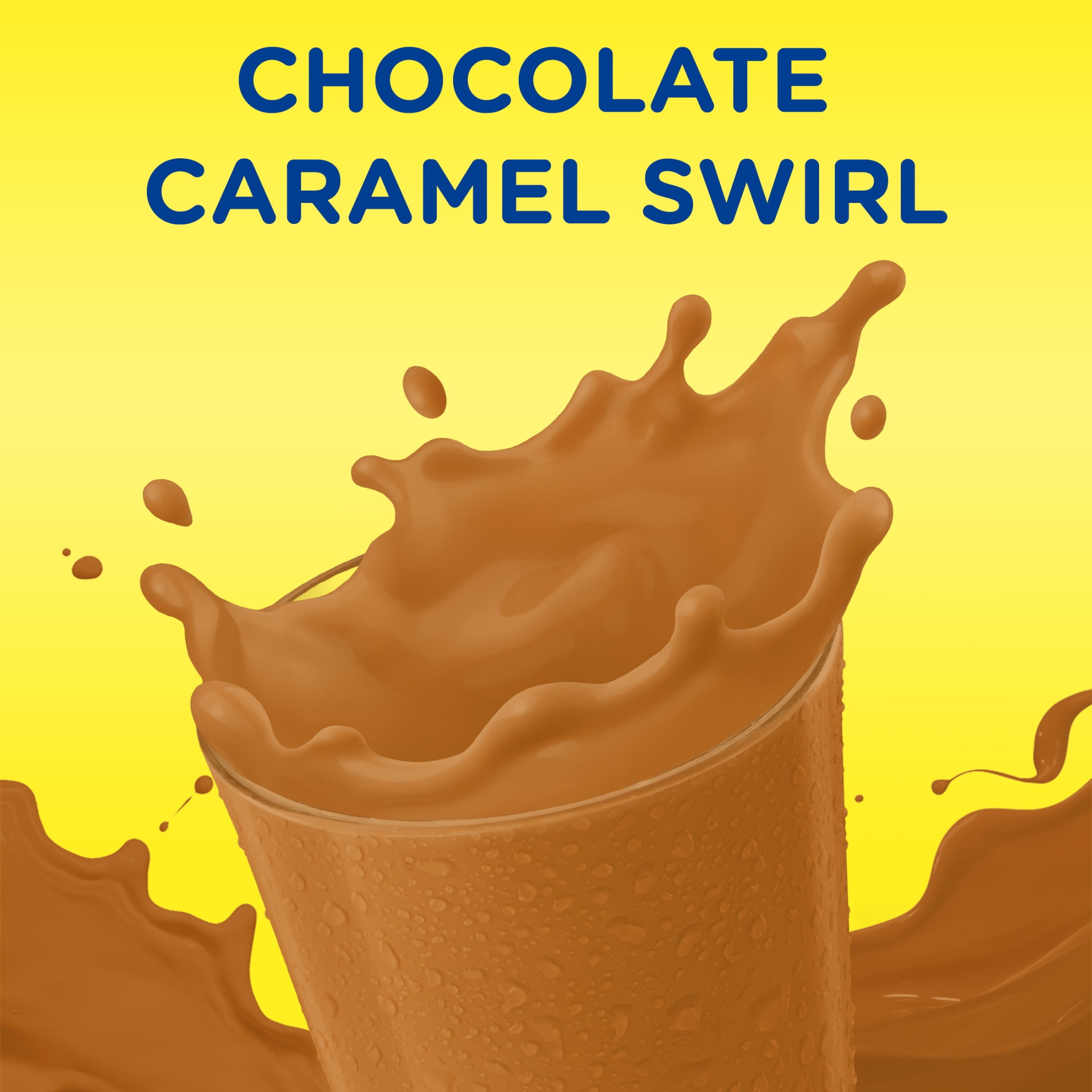 (6 pack) Nestle Nesquik Chocolate Caramel Swirl Flavor Powder Stir In Drink Mix, 18.5 oz Canister, 40 Servings
