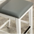 thumbnail image 5 of CoSoTower 24" Counter Stool, Antique White Finish, Gray Leather Seat, 5 of 7
