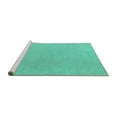 thumbnail image 2 of Ahgly Company Machine Washable Indoor Rectangle Solid Turquoise Blue Modern Area Rugs, 7' x 10', 2 of 4