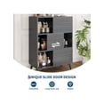 thumbnail image 6 of EastVita 3-Tier Wooden Storage Cabinet – Sturdy Particle Board Organizer With Adjustable Shelves Multi-Purpose Bookshelf For Living Room Bedroom Office and Entryway, 6 of 8