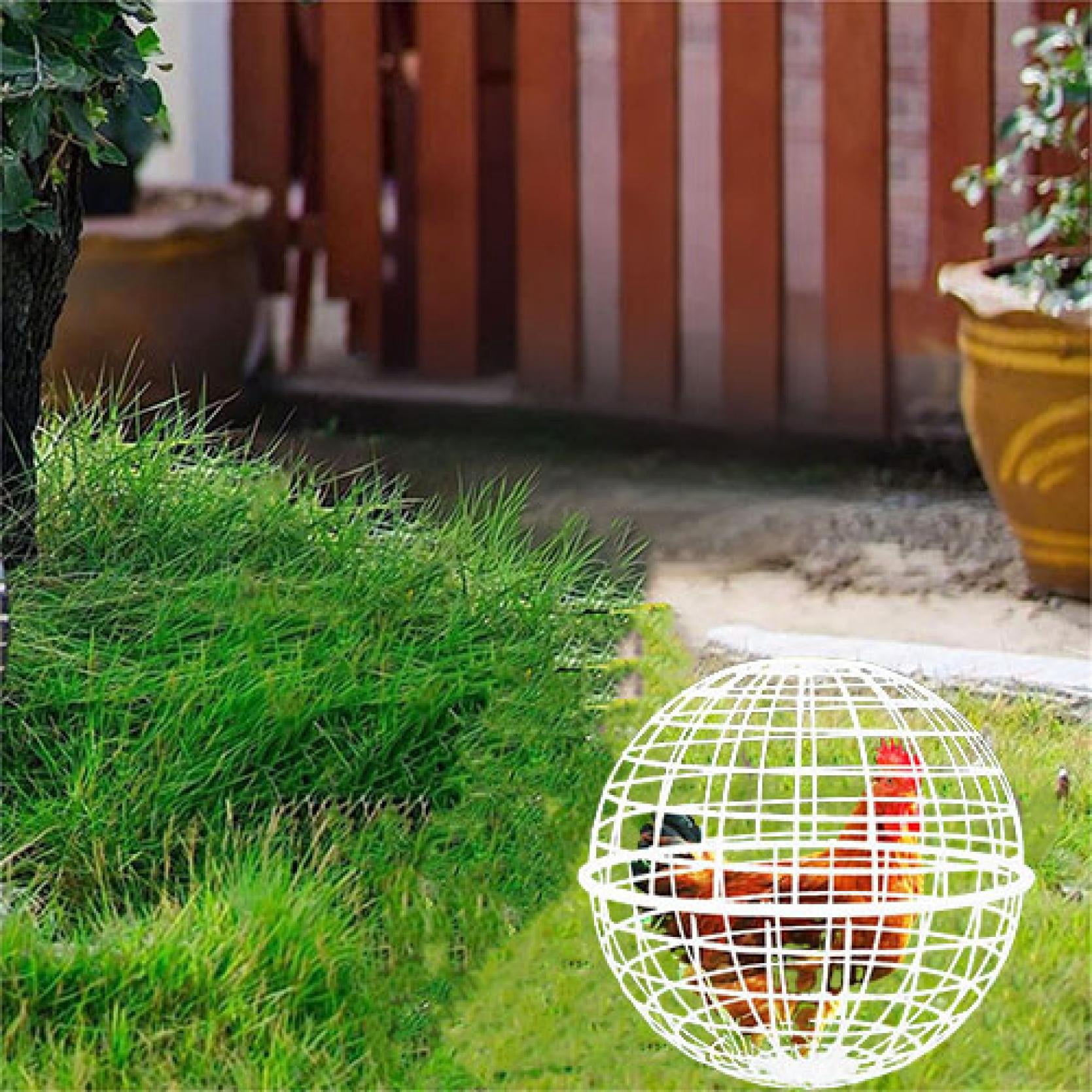 1PC DSRHJI Spherical Mobile Chicken,Rolling Circular Chicken Cage Rabbit Running Net Pet Cage Outdoor Farm Balls Shaped Mobile Coop,For To Dogs From Biting And Horses From Trampling(11.47*50*50)cm