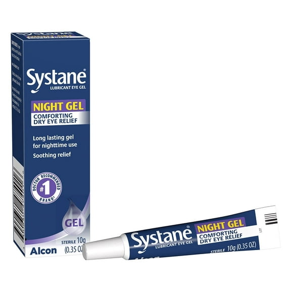 Systane Gel Overnight Therapy Lubricant Eye Gel, Long-Lasting Dry Eye Relief, 10 g, Pack of 2