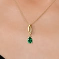 thumbnail image 3 of Gem Stone King 10K Yellow Gold Rainforest Topaz and Lab Grown Diamond Pendant Necklace for Women | 1.03 Cttw | Gemstone November Birthstone | Pear Shape 8X5MM | With 18 inch Chain, 3 of 6