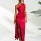 thumbnail image 5 of Vestido Amoldeado Al Cuerpo Vestido ajustado para mujer Sin espalda Sexy Satén Elegante Vestido delgado Clubwear (Rojo S) Cgtredaw para Mujer Rojo T S, 5 of 6